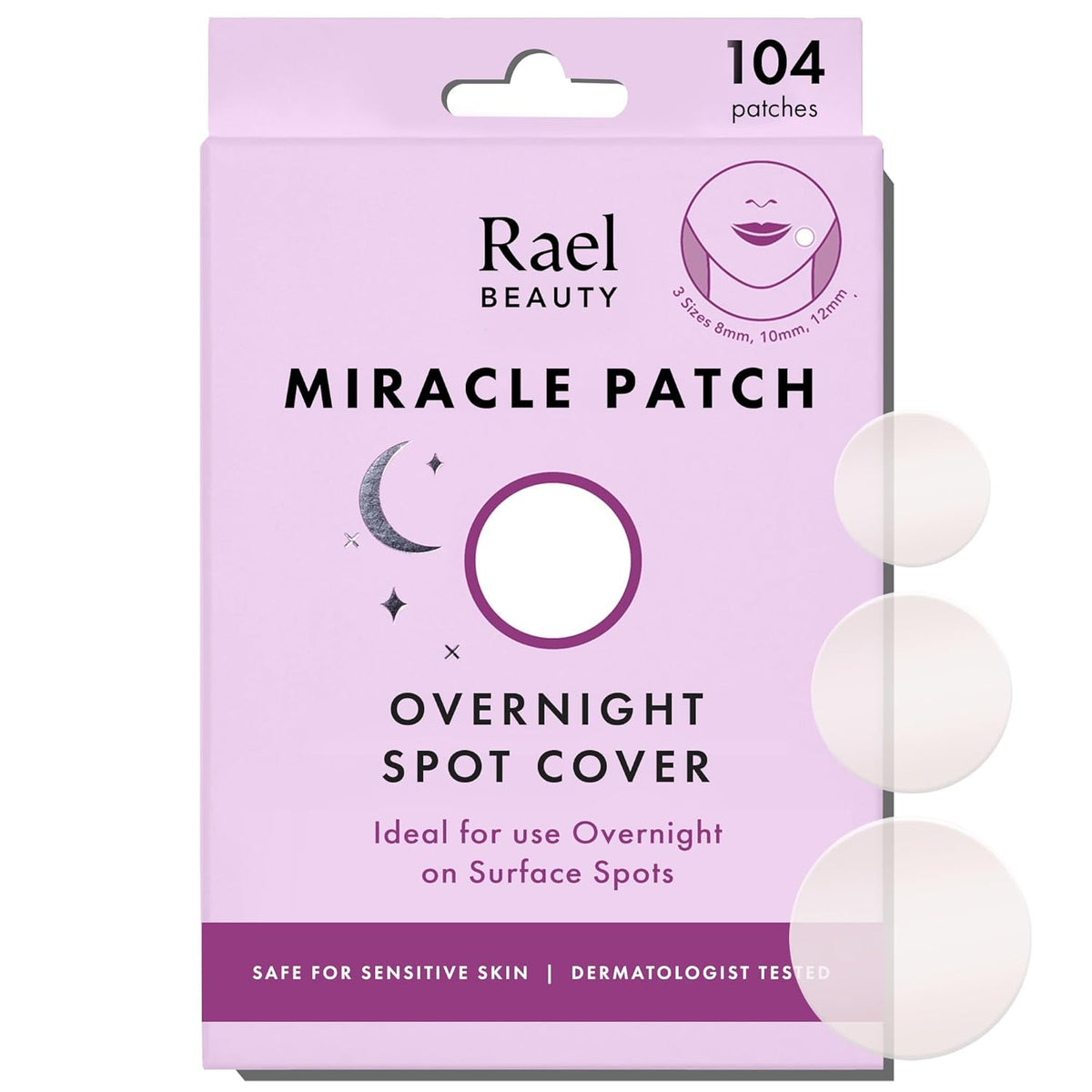 Rael Pimple Patches - Miracle Overnight Spot Cover, Thicker & Extra Adhesion, Hydrocolloid Acne
