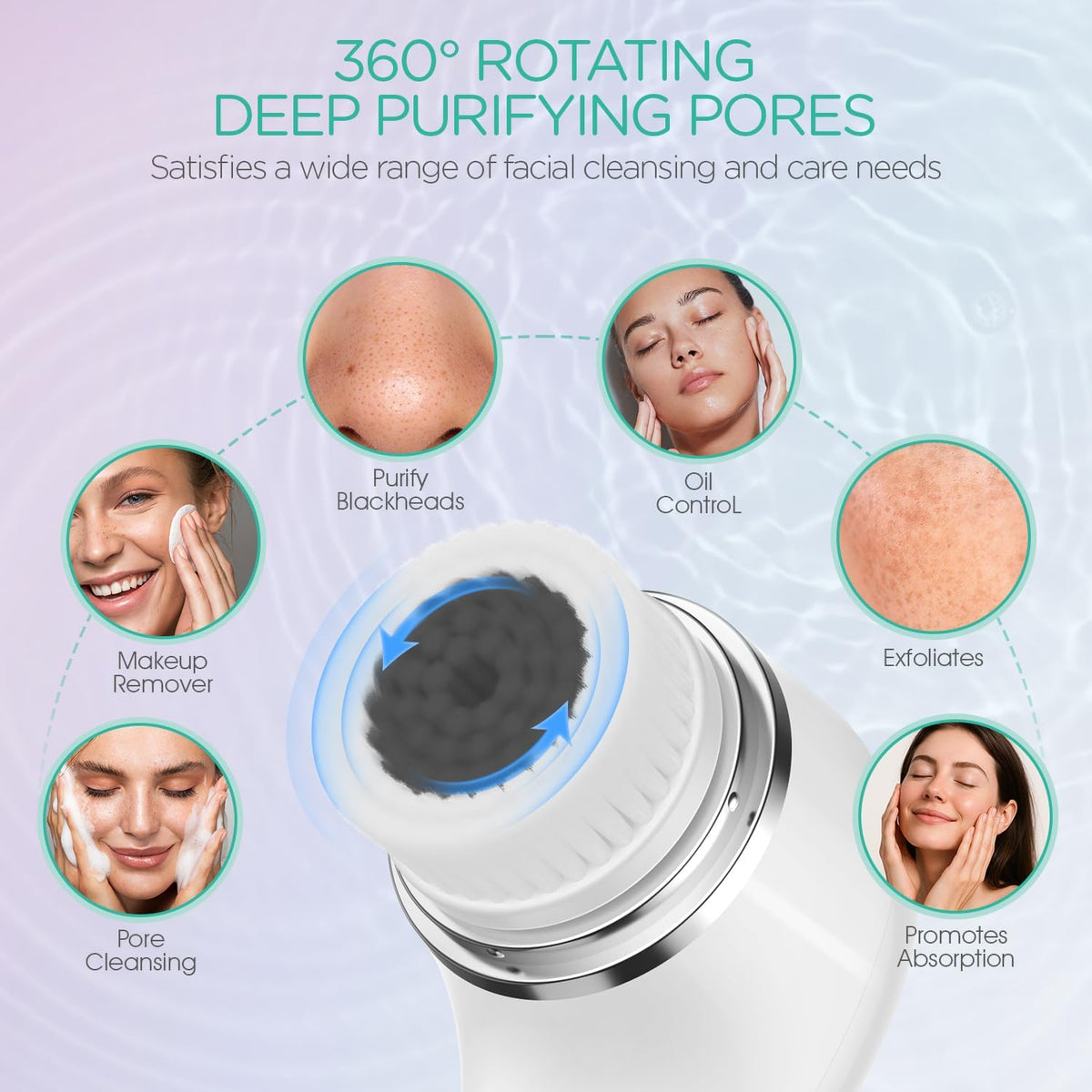 VOYOR Facial Cleansing Brush Electric for Deep Skin Cleansing Face Scrubber Rechargeable for