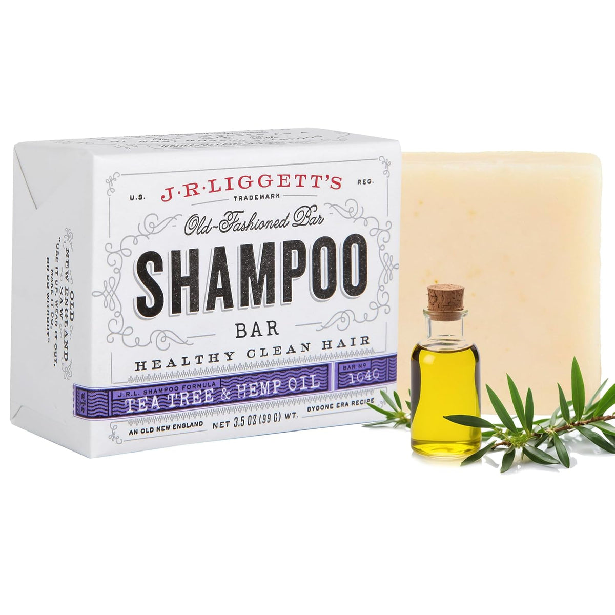 J·R·LIGGETT'S Shampoo Bar - Tea Tree Formula, All Natural Solid Shampoo Bar for Hair with Coconut