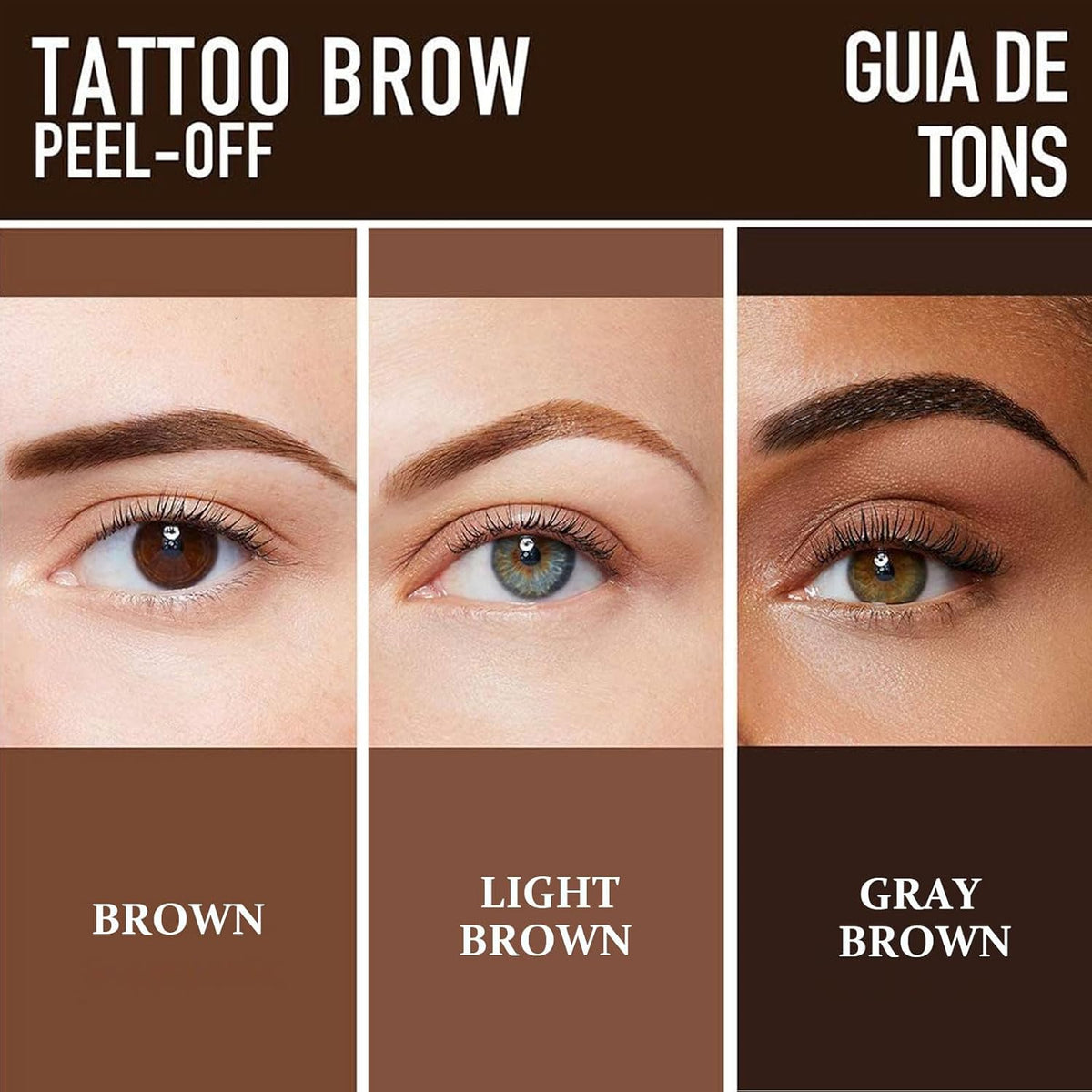 Tattoo Peel Off Eyebrow Gel Tint, Long Lasting Brow Tint, Transfer Proof and Waterproof Tint Peel