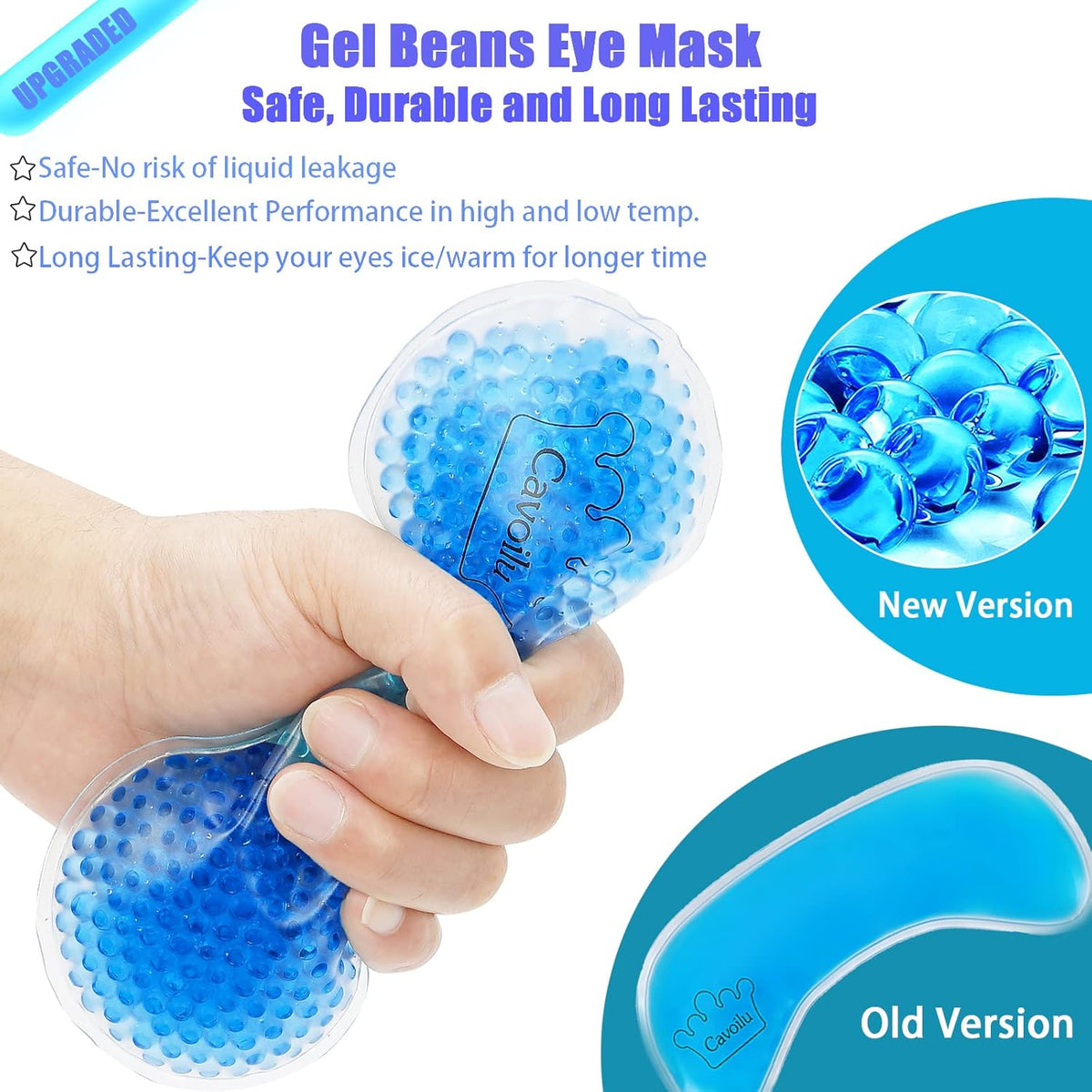 Cooling Sleep Mask w/Gel Eye Mask, Silk Eye Mask for Sleeping, Heated Eye Masks, Blindfold Eye