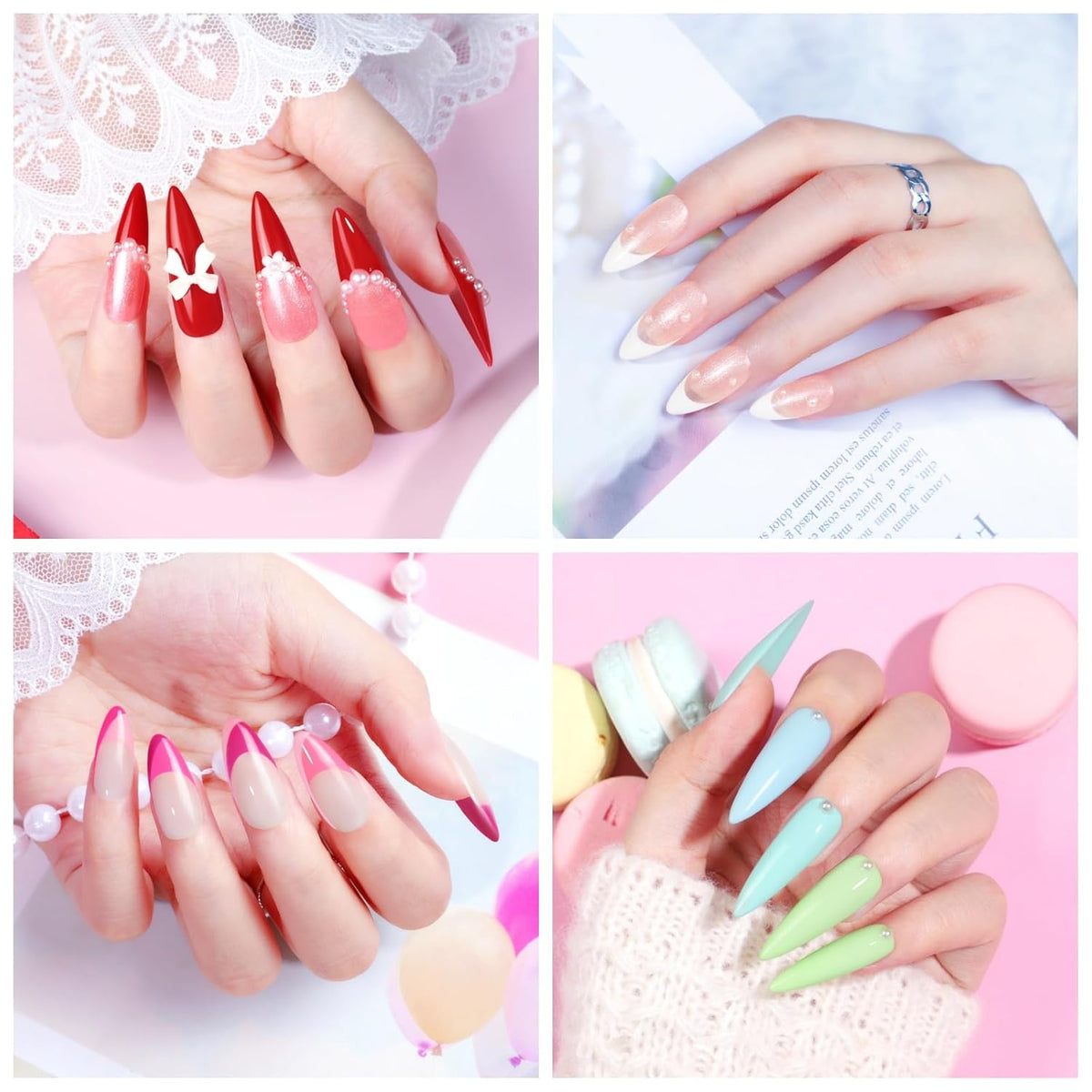 COSCELIA 40PCS Gel Nail Polish Set, 7ml 35 Colors Gel Polish with 5pcs Top and Base Coat Nude White