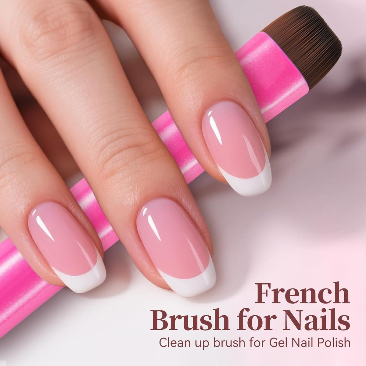 Nail Brush for French Tip, Nail Cleaning Brush for Gel & Acrylic - Professional Kolinsky Sable