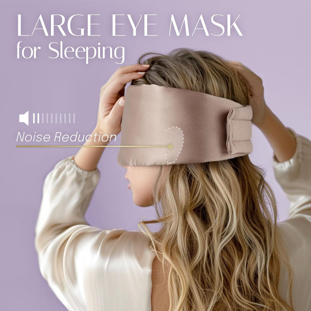 Silk Sleep Mask Soft Pressureless: 100% Mulberry Silk for Eye Skin Anti Wrinkles, Large Size for