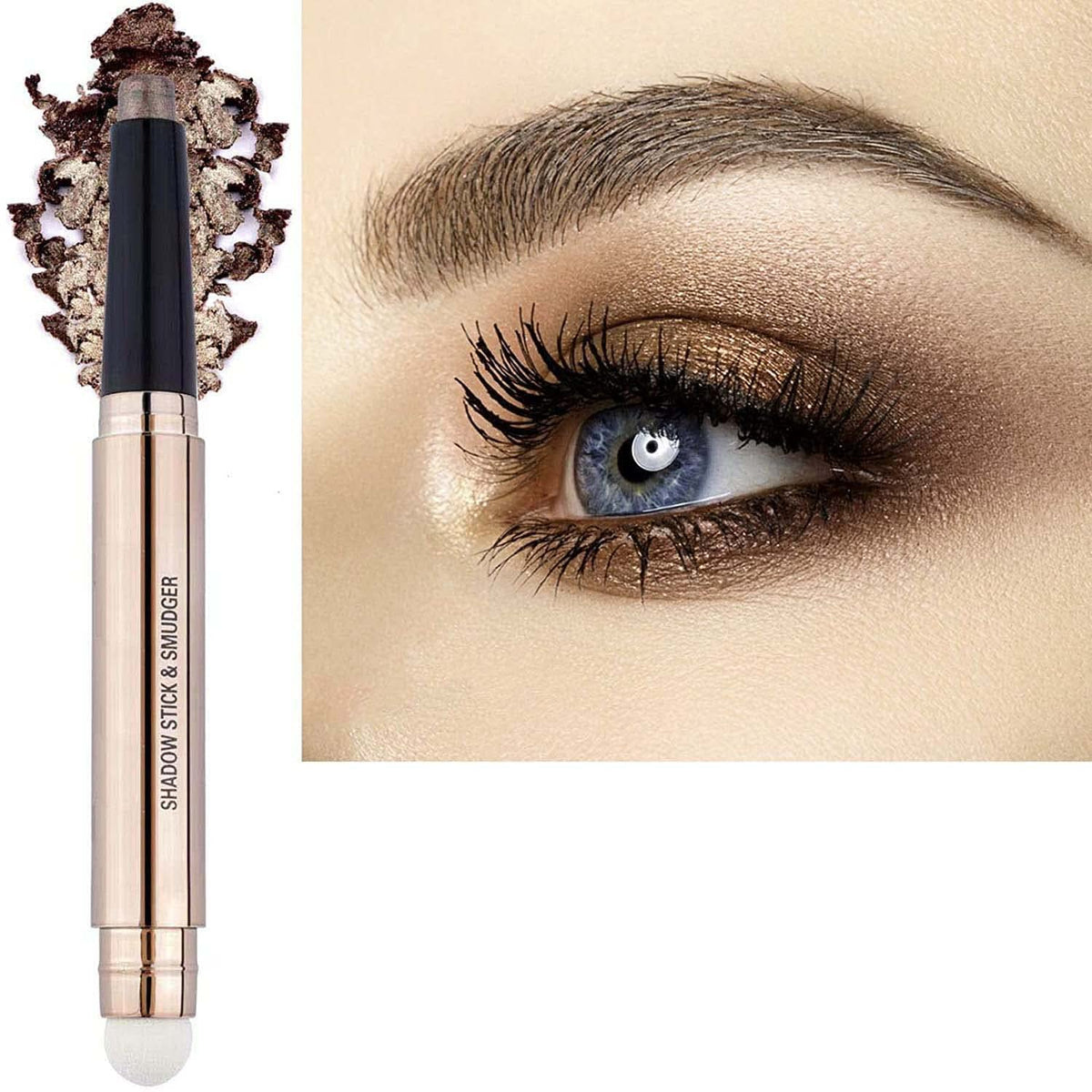 Dark Brown Eyeshadow Stick Makeup, Highlighter Matte Cream Eye Shadow Pencil, Waterproof