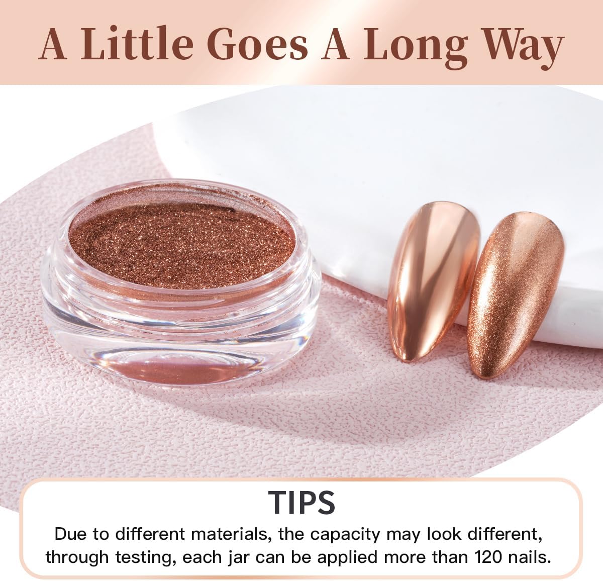 Pretty Diva Chrome Nail Powder - Bronze/Copper Mirror Effect Nail Chrome Powders, Highlight