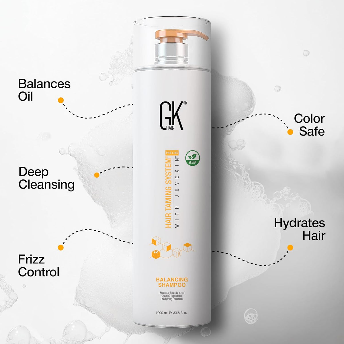 GK HAIR Balancing Shampoo Repairs Dry Damage For Oily Flaky Itchy Scalp Thinning Removes Impurities
