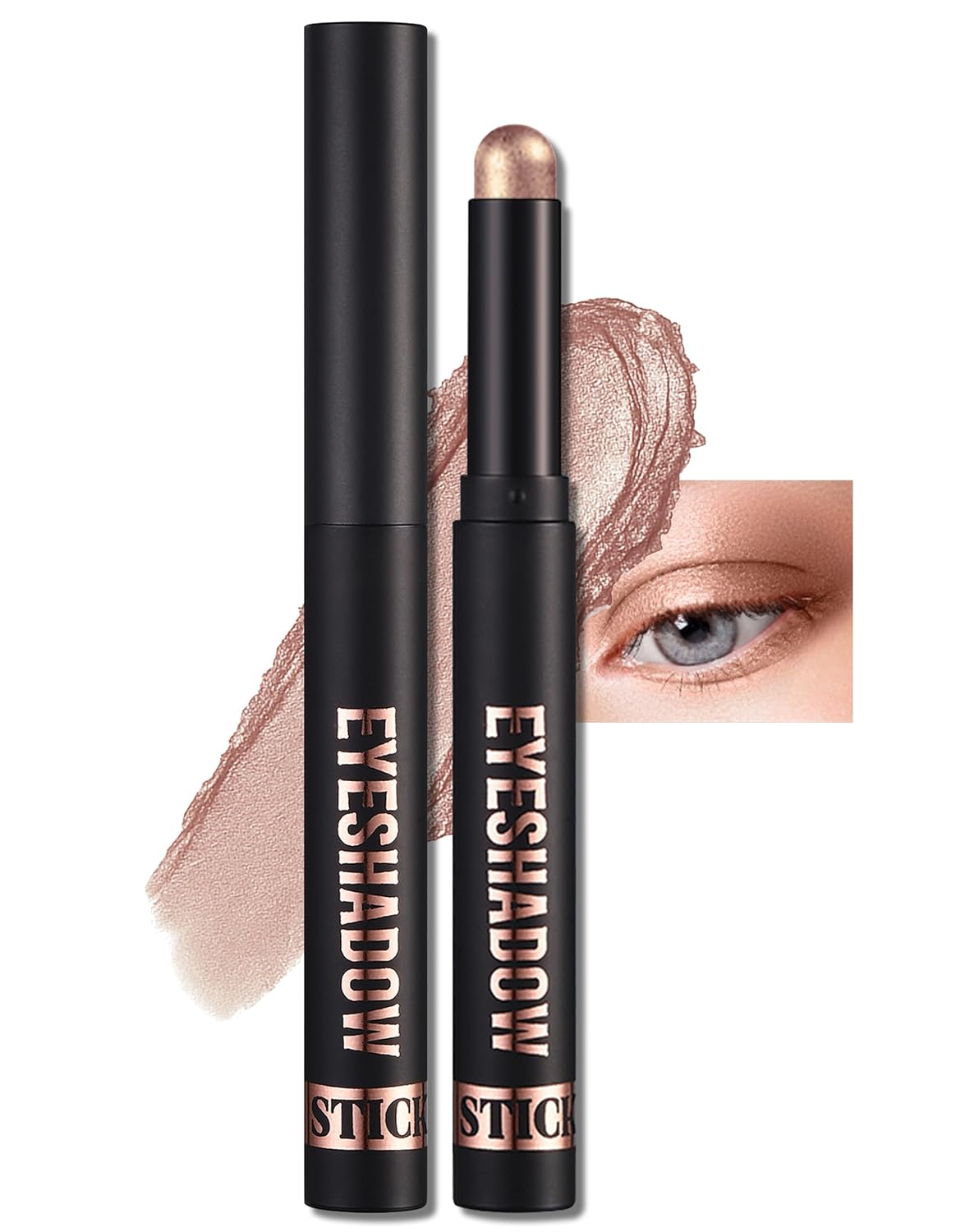 Erinde Shimmer Cream Eyeshadow Stick, Long Lasting Metallic Eye Shadow Sticks, Waterproof Creamy