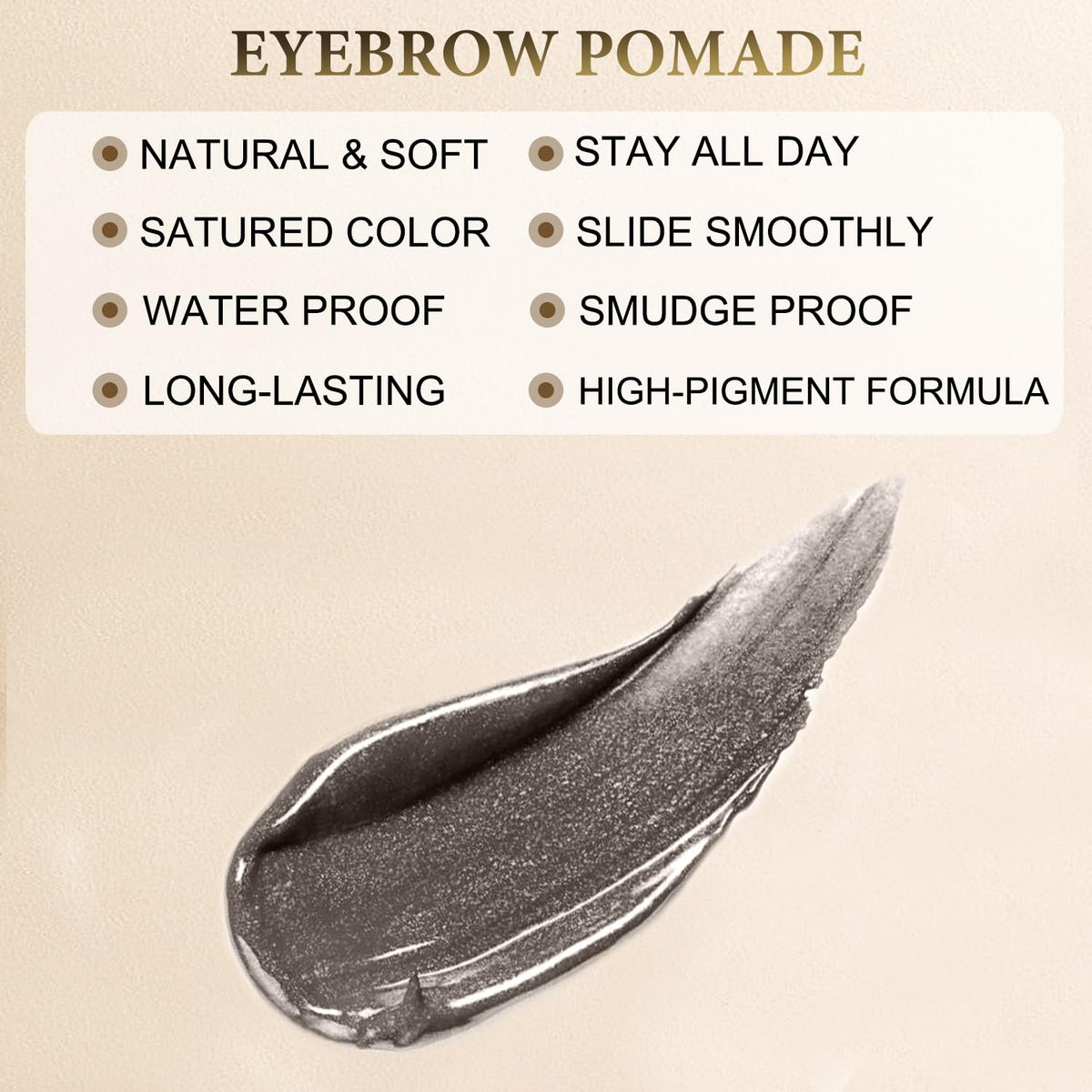Eyebrow Pomade - Waterproof Brow Pomade for Long-lasting Results,Smudge Proof and Sweat Resistant