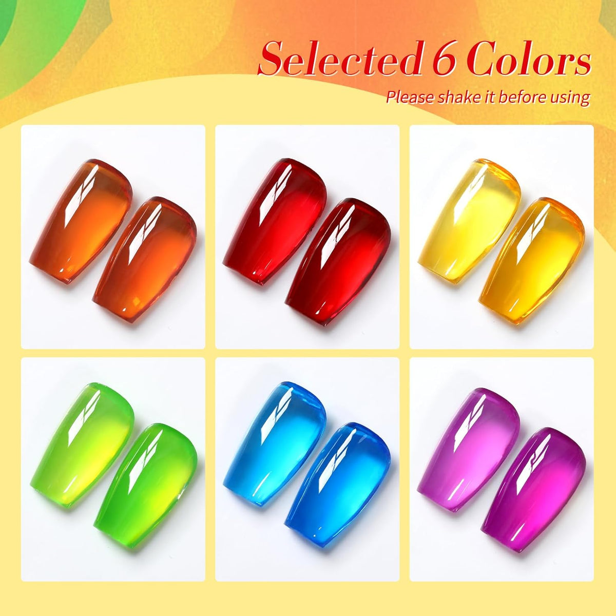 Born Pretty Neon Jelly Gel Polish Halloween Gel Nail Polish,Blood Wine Red Burgundy Brown Blue