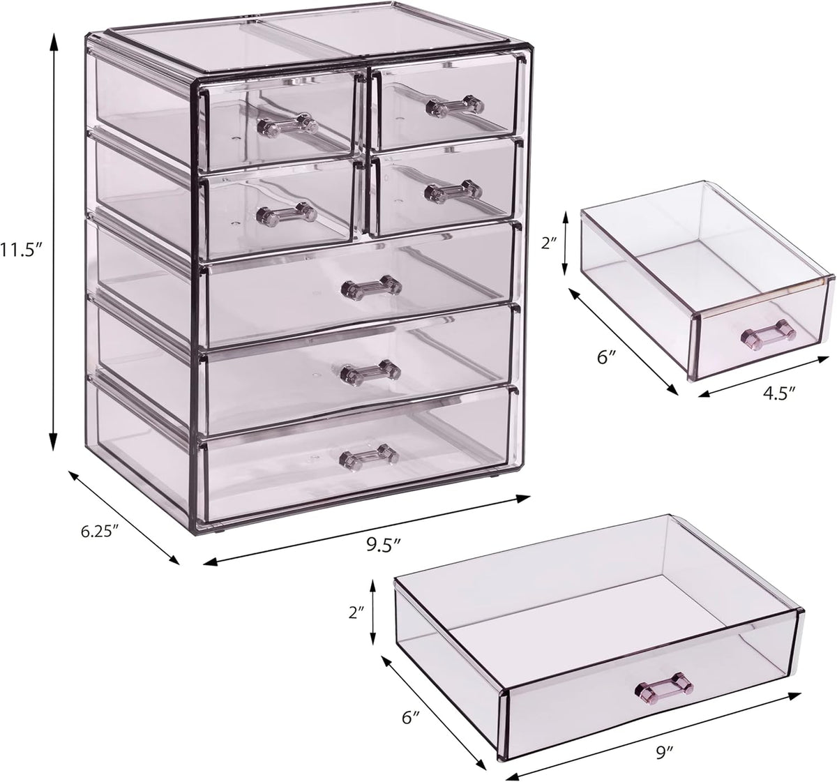 Sorbus Acrylic Makeup Organizer - Organization and Storage Case for Cosmetics Make Up & Jewelry