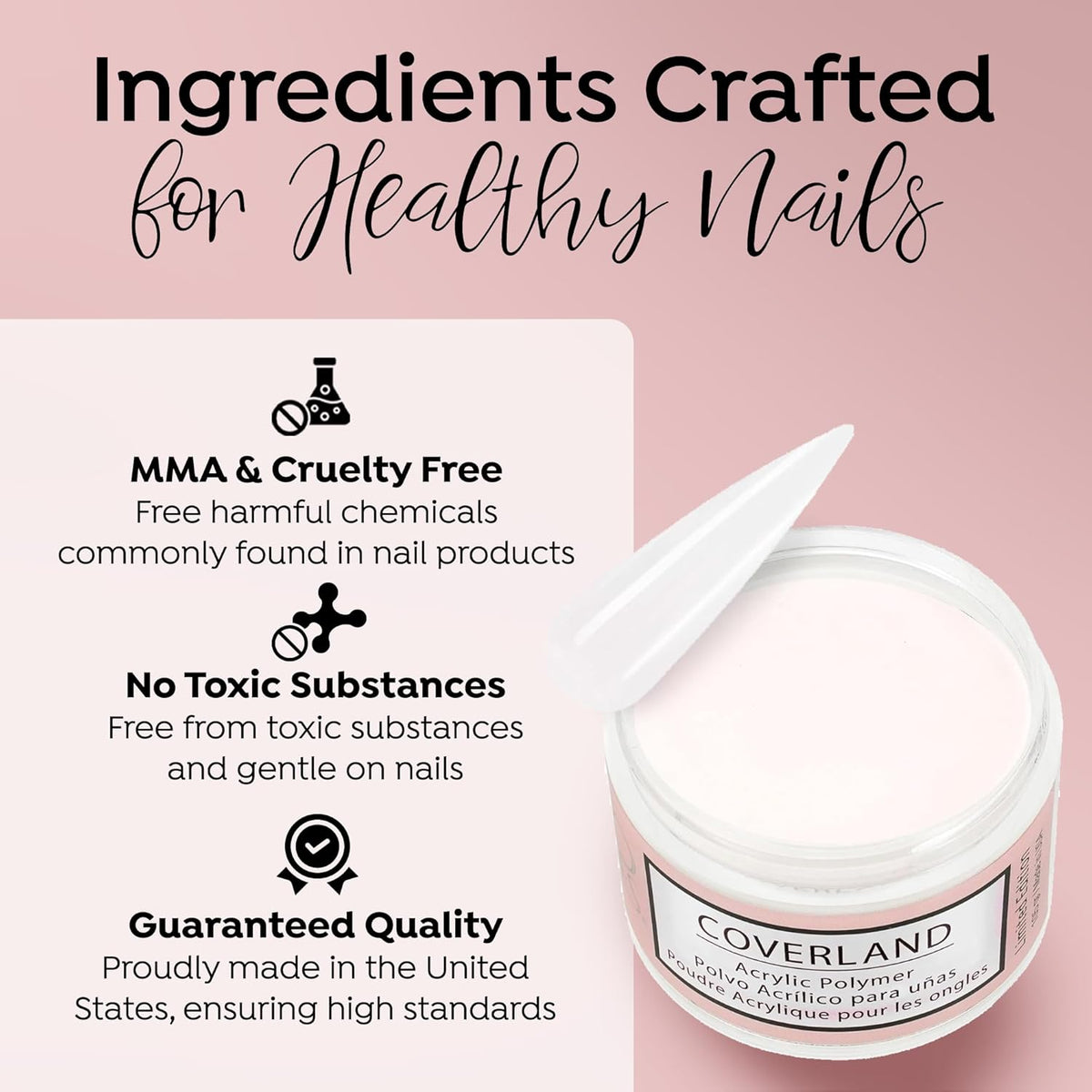 TONES Coverland Acrylic Powder | Perfect White | 3.5Oz | Limited Edition | Professional Nail