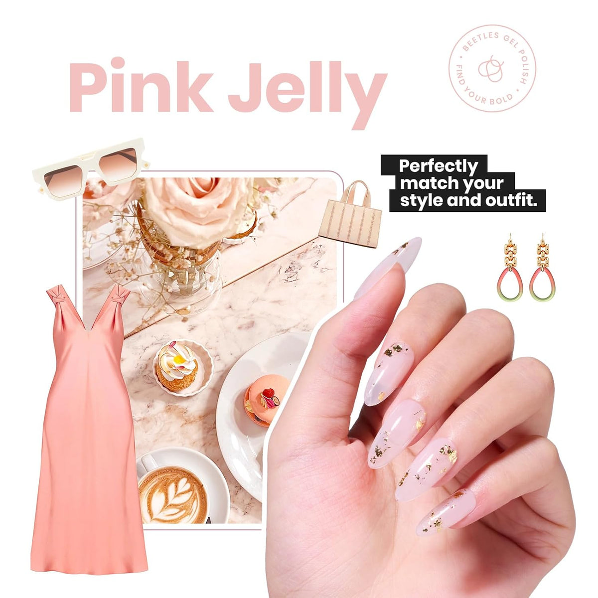 Beetles Nail Polish - Light Pink Natural Nail Polish Natural Nail Concealer Fast Dry Quick Nail