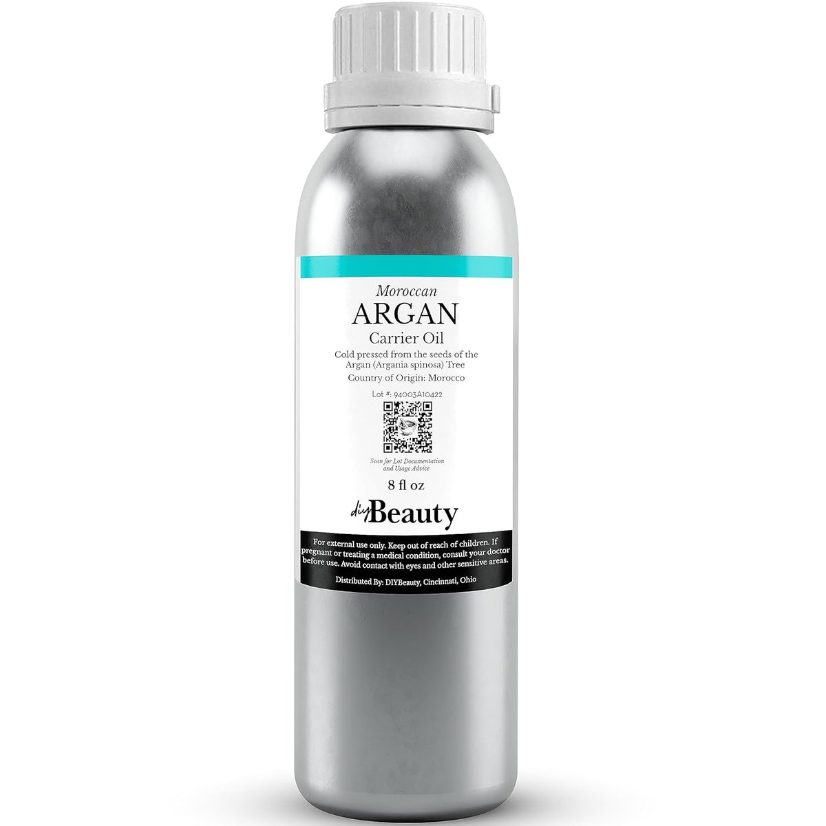 Bulk Argan Oil - 8 Fl Oz Large Size Bottle - Natural, Cold Pressed, 100 Percent Pure Argan Oil for