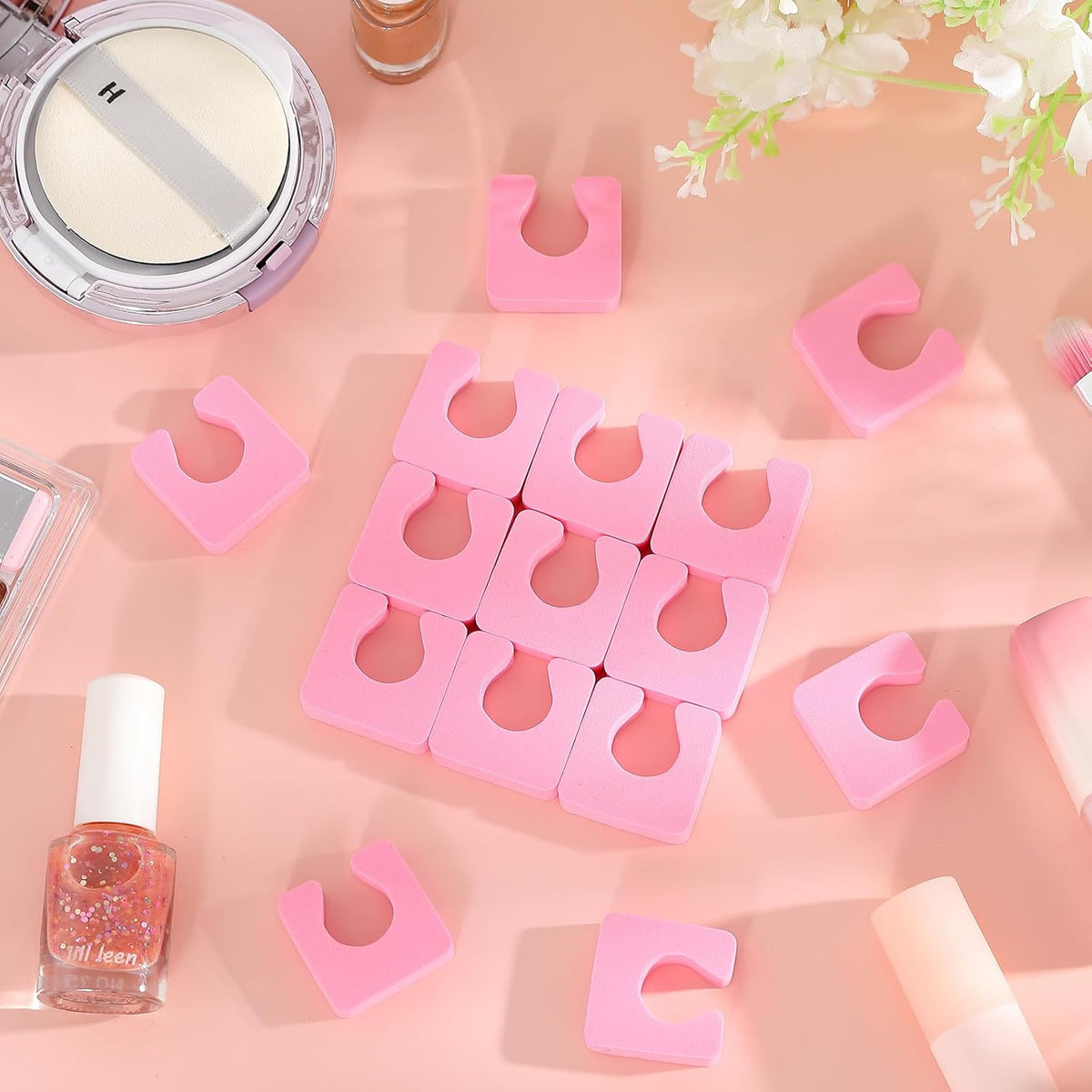Mumufy 1000 Pcs Individual Pedicure Toe Separators Soft Foam Toe Spacers Comfortable Finger Toe