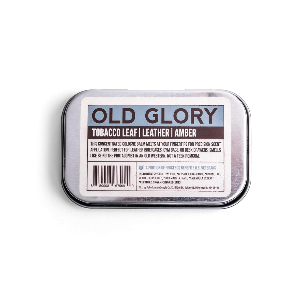 Duke Cannon Solid Cologne - Old Glory Premium Concentrated Cologne Balm, Fresh Tobacco, Amber, and
