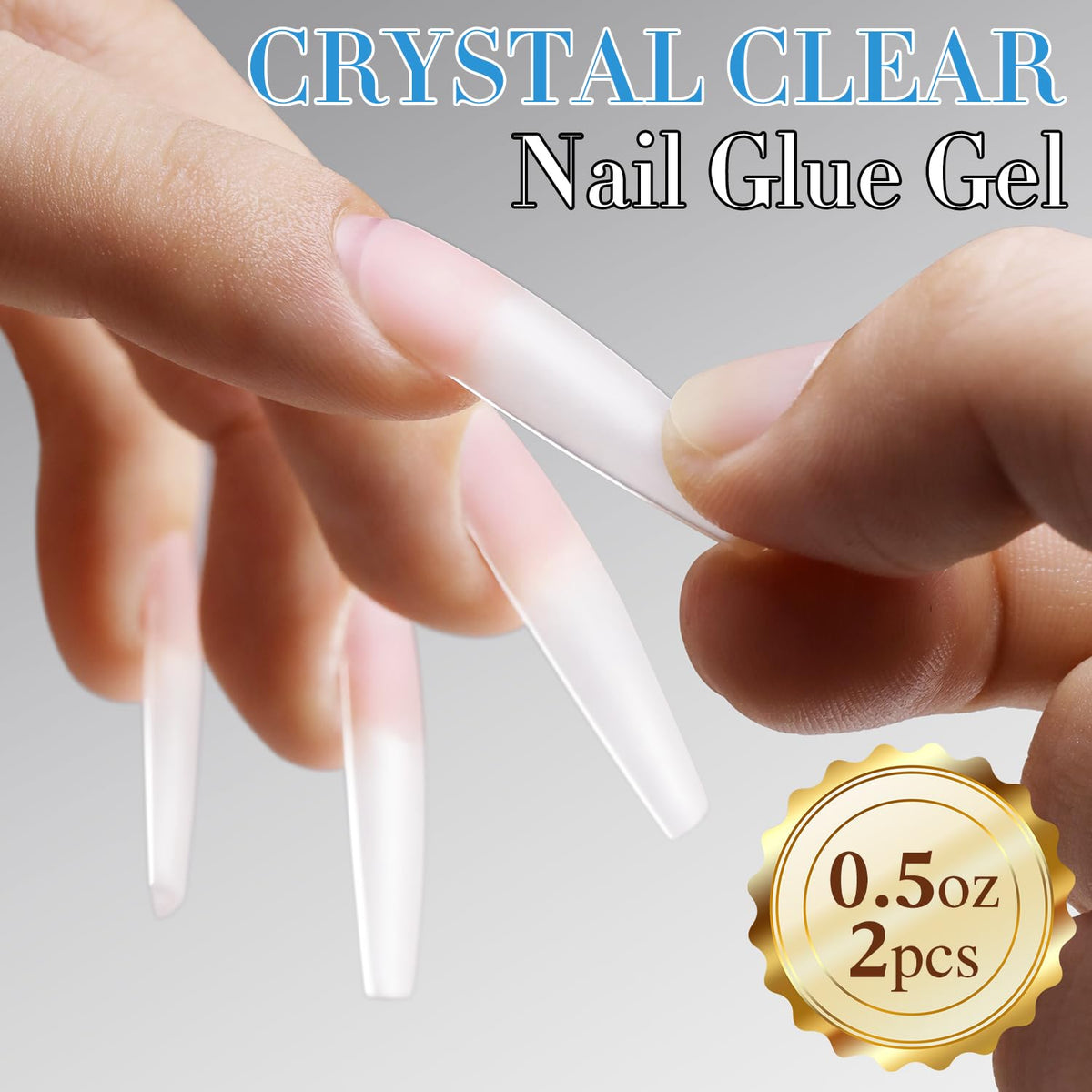 Double Rhythm 2PCS 0.5Oz Nail Glue Gel for False Acrylic Nail Tips and Press on Nails Gel Glue Nail