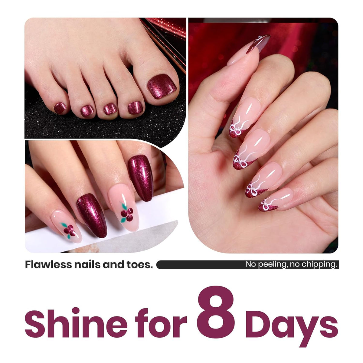 Beetles 1Pcs 15ml Red Nail Polish,Nail Polish Fast Drying & Long Lasting Nail Lacquer Red Cheerful
