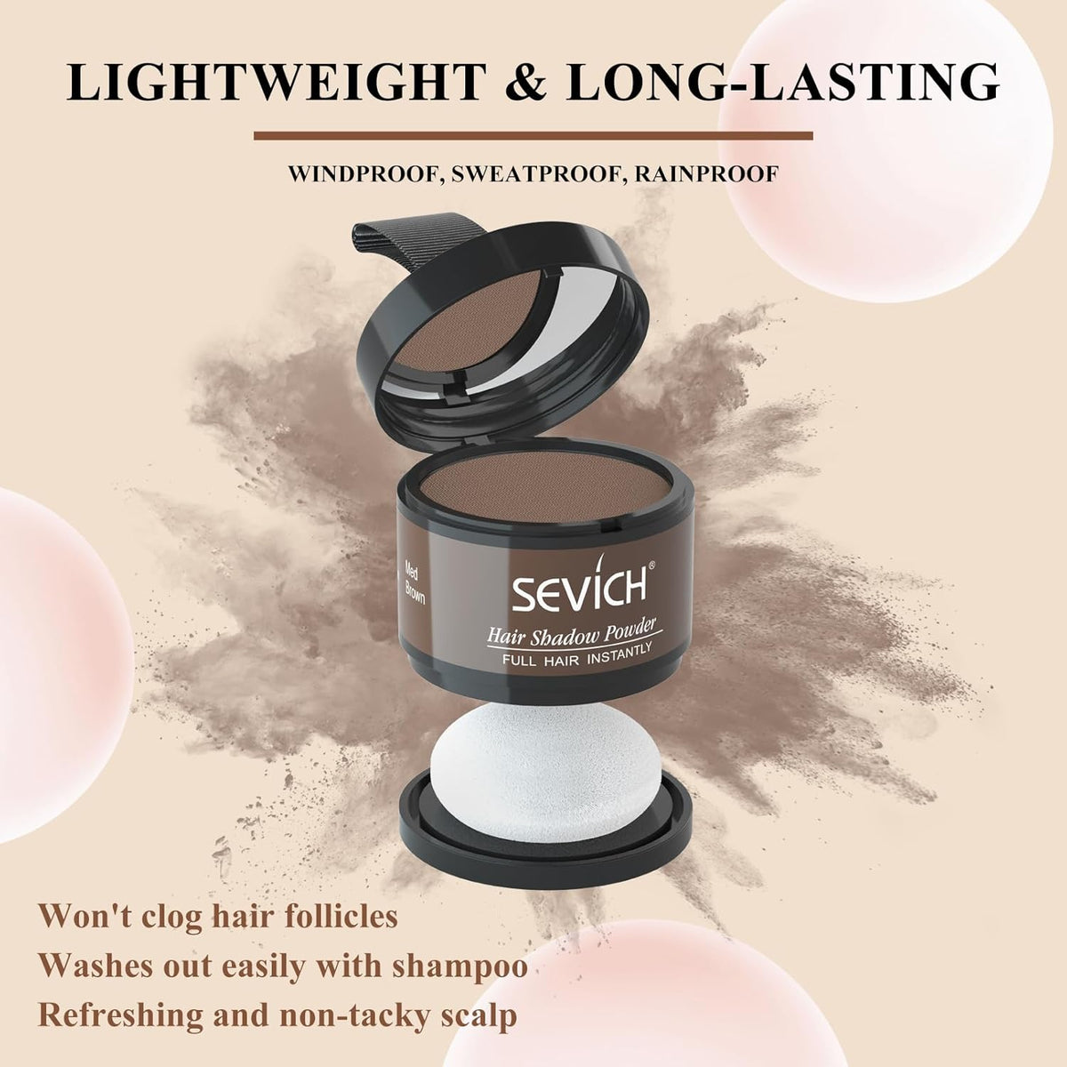 Sevich Hairline Powder，Instantly Conceals Hair Loss, Root Touch up Powder, Hair Shadow Toppers for