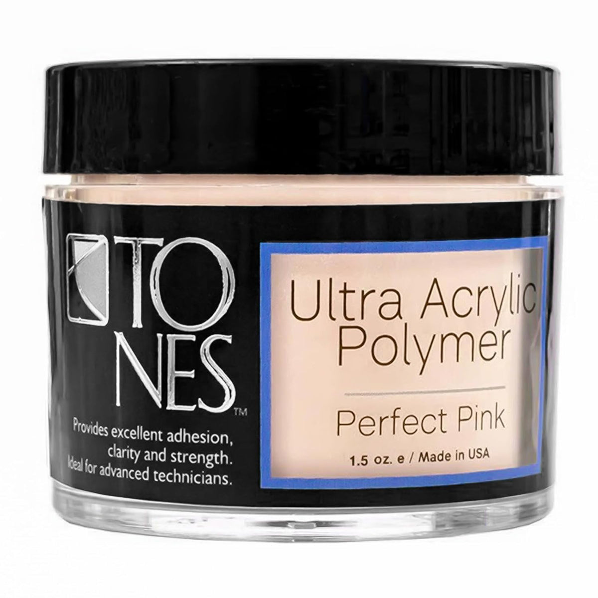 Tones Pro Acrylic Nail Powder, Perfect Pink (Soft Pastel Pink), (1.5 Fl Oz) - Long-Lasting &