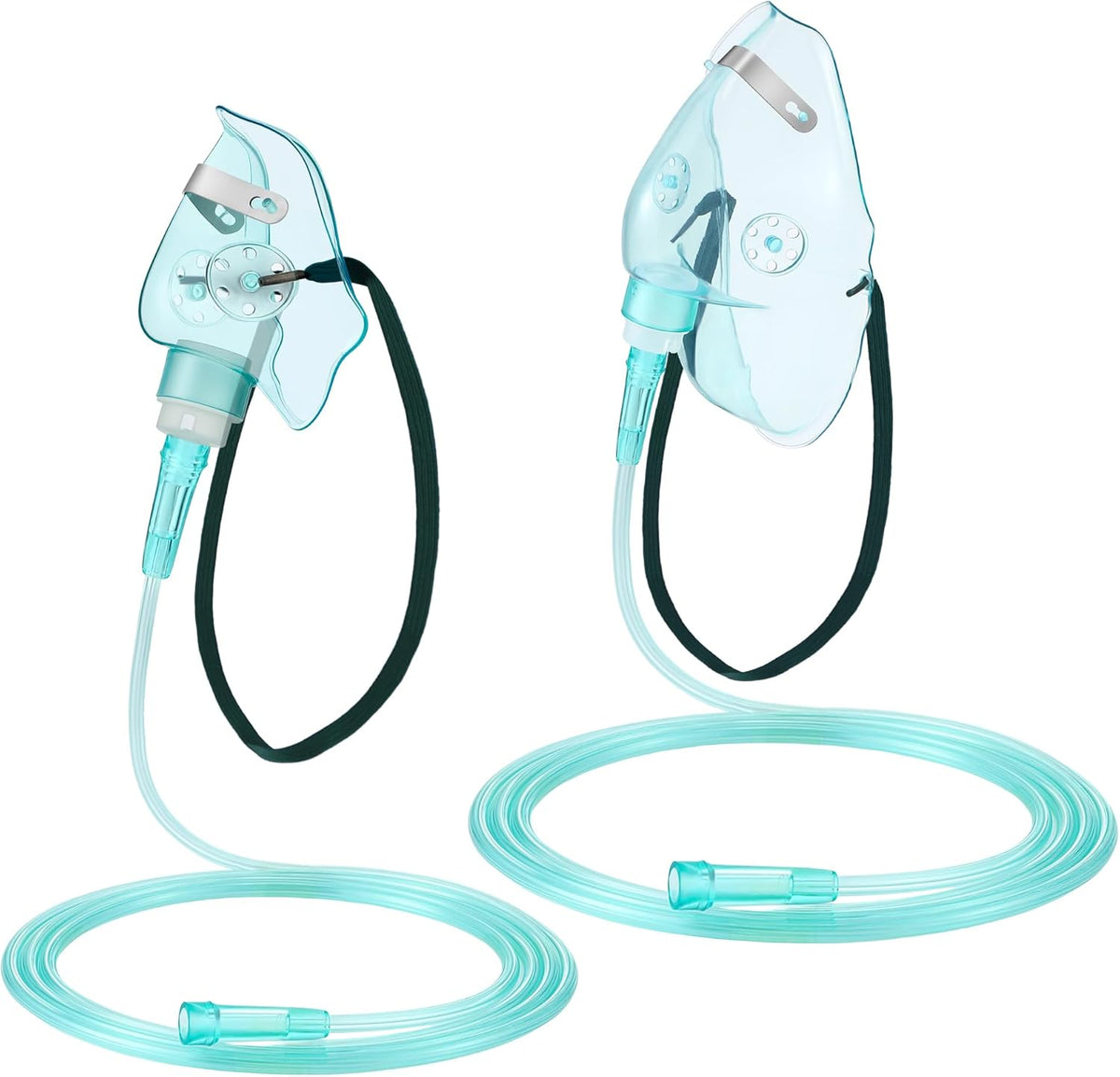 Geiserailie 2PCS M/L Oxygen Mask with 6.6 Ft Tubing and Adjustable Elastic Strap, Adult Oxygen Mask