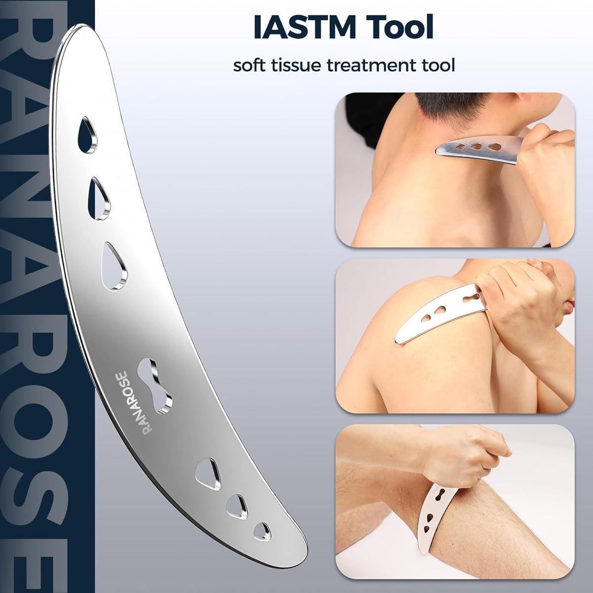 3 Pack Stainless Steel Guasha Tool, Muscle Scraper Tools for Full-Body Massage, Muscle Relief
