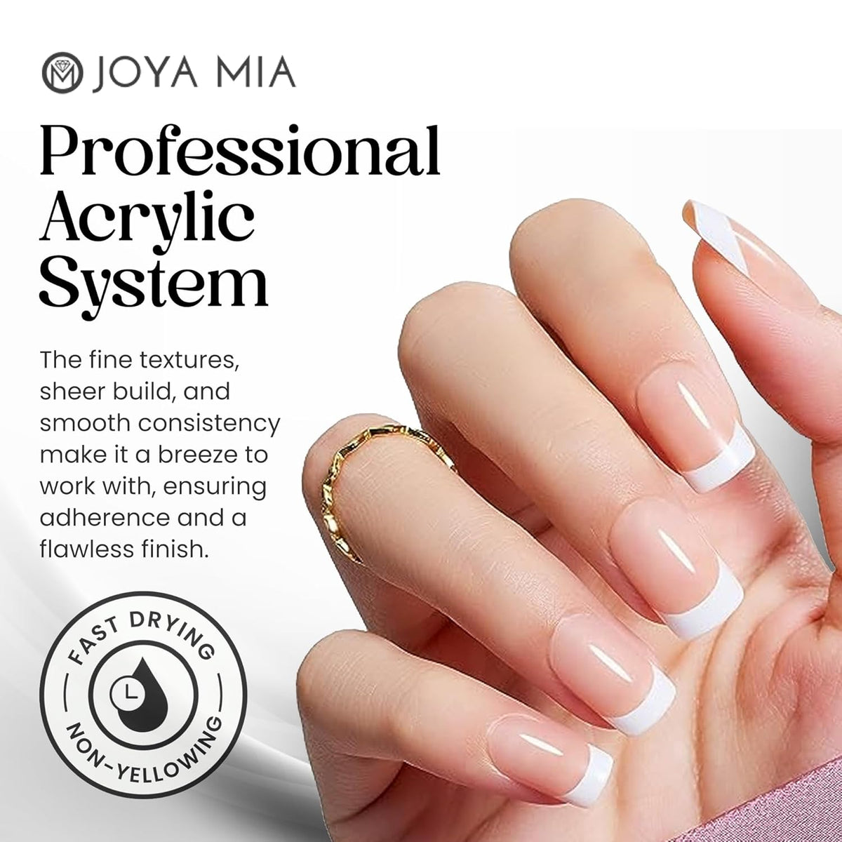 Joya Mia Acrylic Powder for Nails, MMA-Free, Super Adhesion Professional Powder for Flawless &