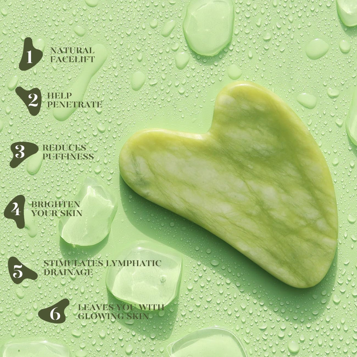 BAIMEI IcyMe Gua Sha & Jade Roller Facial Tools Face Roller and Gua Sha Set for Puffiness and
