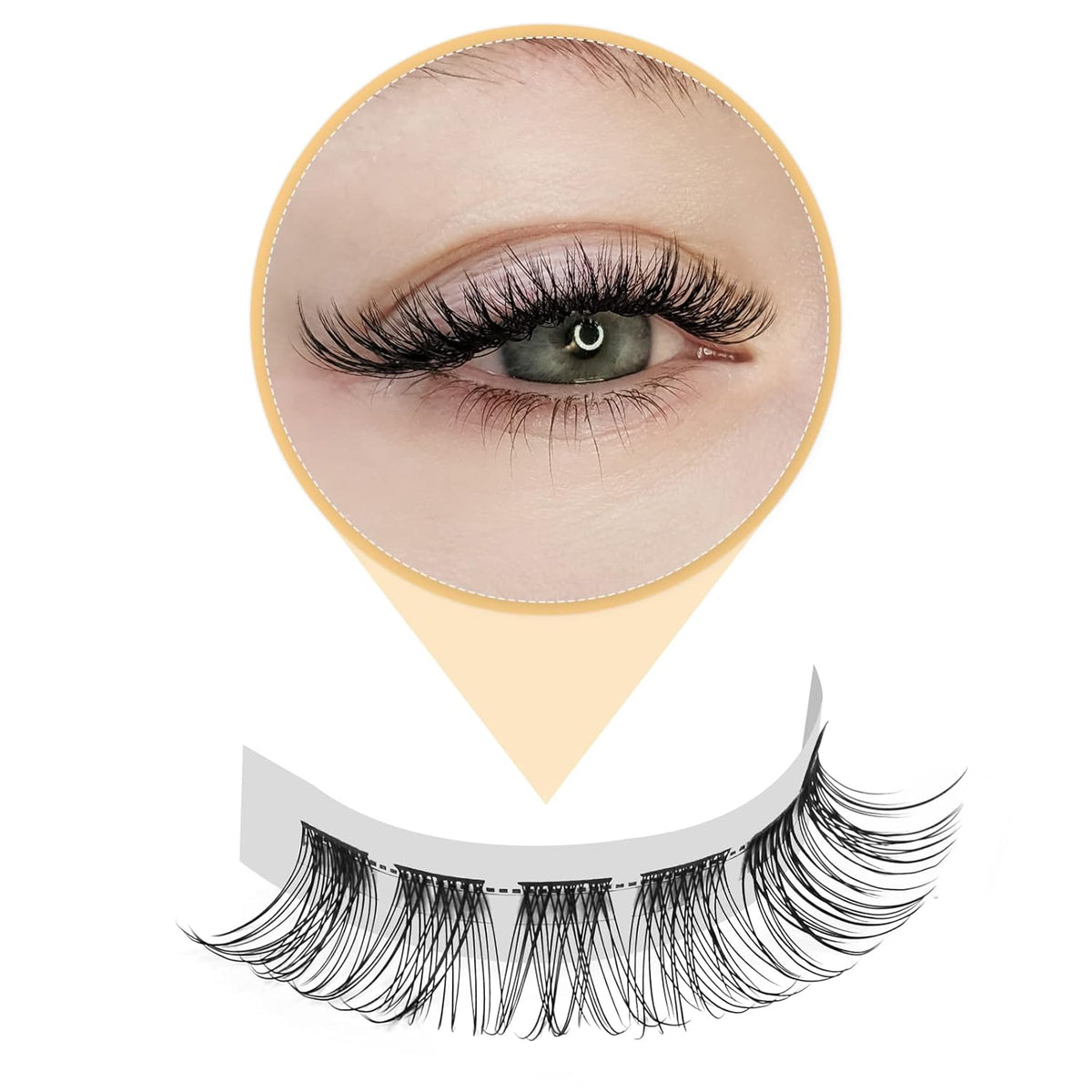 QUEWEL Cluster Lashes 72 Pcs Wide Stem Individual Lashes C/D Curl 8-16mm Length DIY Eyelash