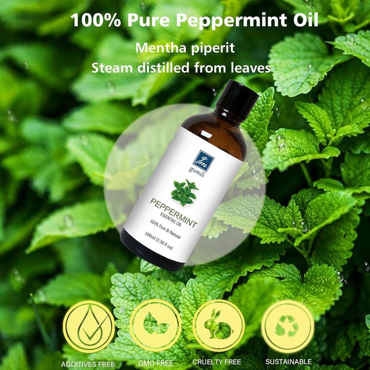 Peppermint Oil for Diffuser, Hair, Spray, Soap, Body Wash, 100% Pure Peppermint Essential Oil