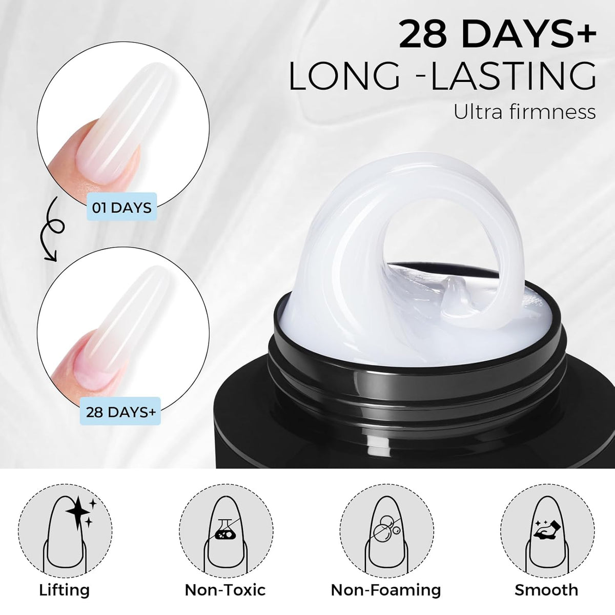 TOMICCA 3D Nail Gel Sculpting Gel for Nail Art 50g Gel Nail Art Non Sticky Hand Carving Gel UV LED