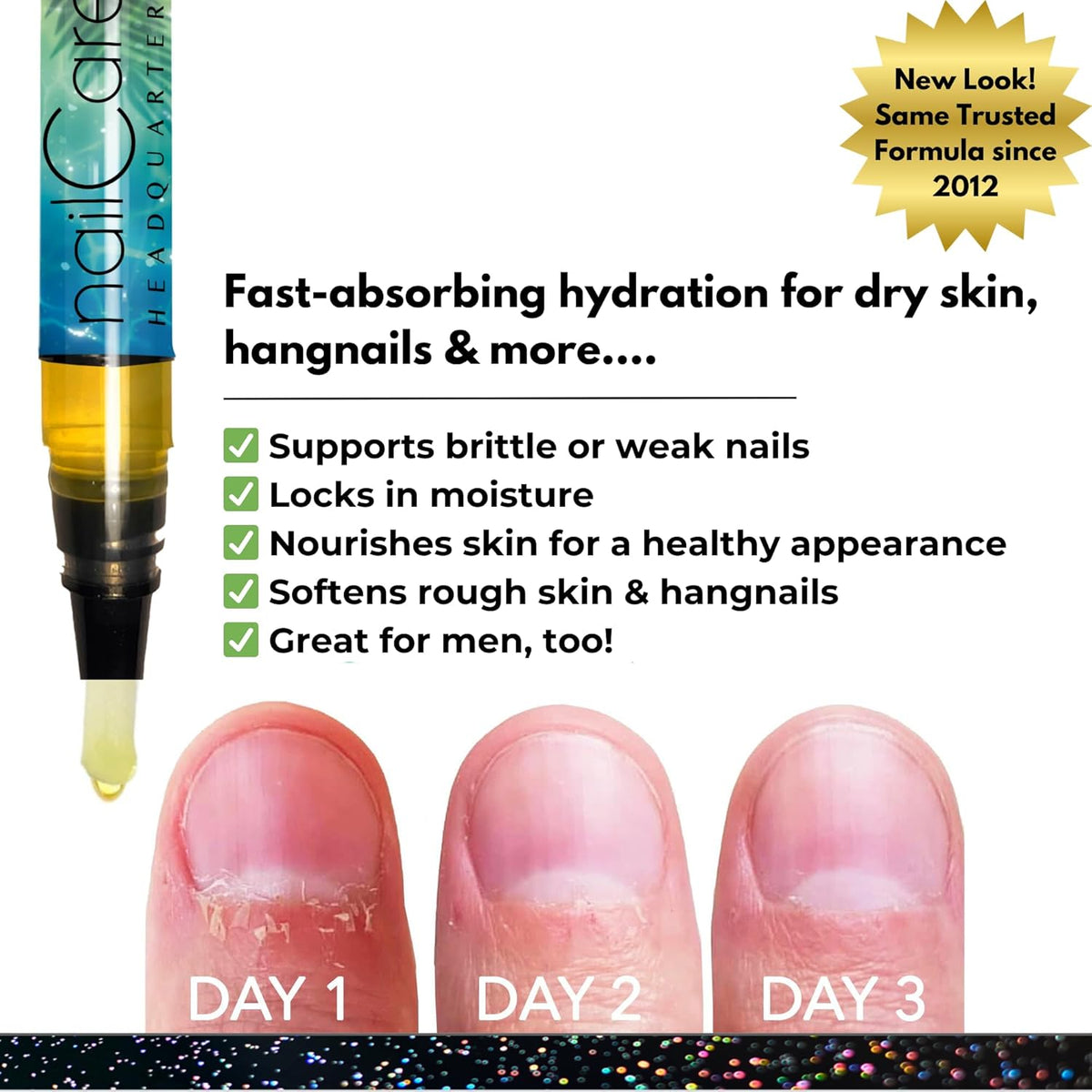 Cuticle Oil Pen for Nails - Nail Strengthener & Growth Serum for Damaged Nails, Hangnails w/Jojoba