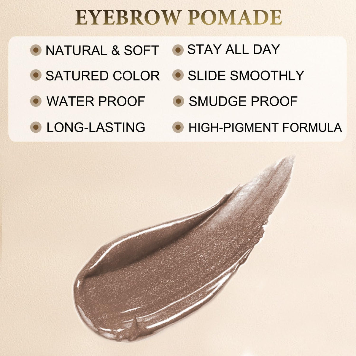 Eyebrow Pomade - Waterproof Brow Pomade for Long-lasting Results,Smudge Proof and Sweat Resistant