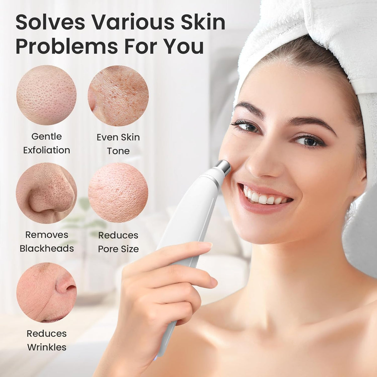 Diamond Microdermabrasion Machine, Portable Blackhead Remover Pore Vacuum, Dermabrasion Facial