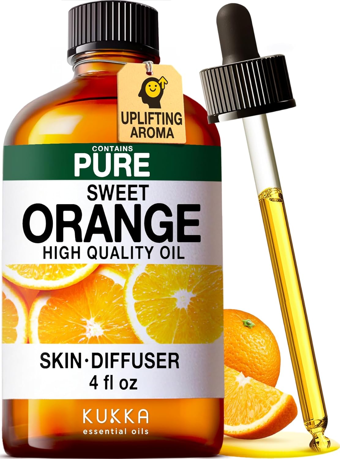 Kukka Orange Essential Oil - 4 Fl Oz - Essential Oil for Diffuser Sweetens Your Environment for