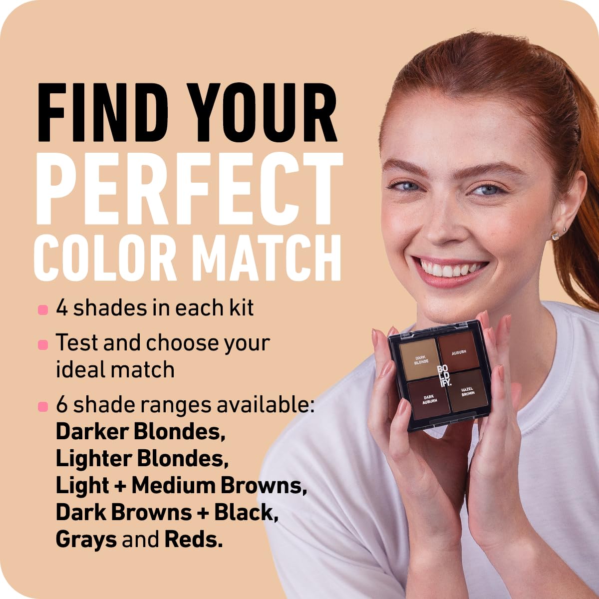 BOLDIFY Hairline Powder Color Sample Kit - Root Touch Up Hair Color for Gray Coverage - Bald Spot