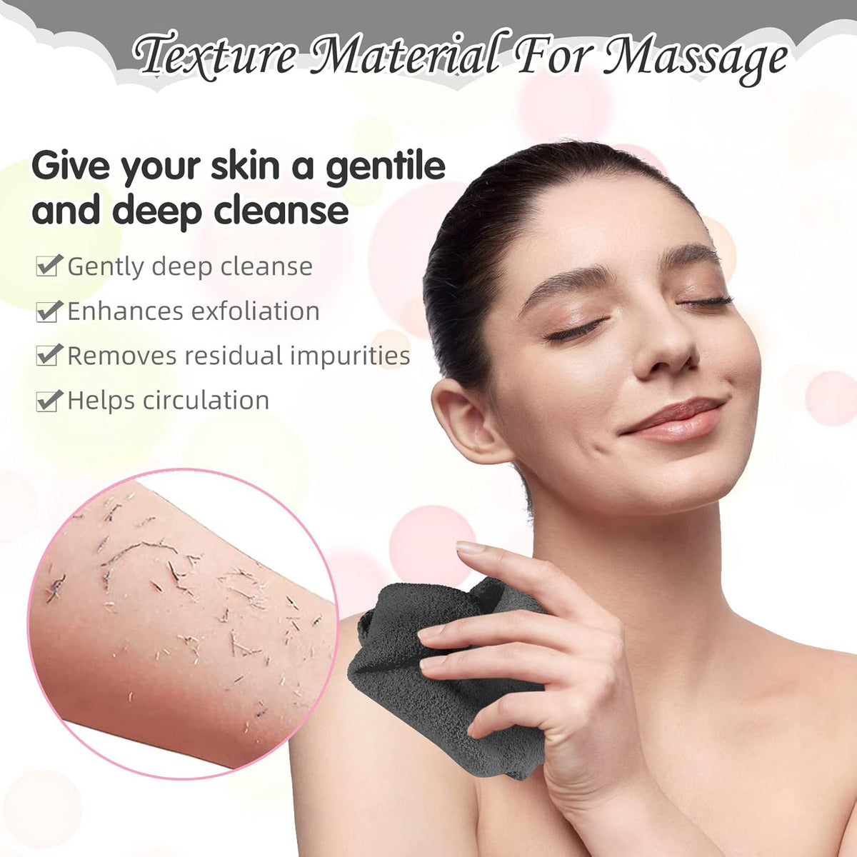 Moukeren Exfoliating Back Scrubber with Handles 4 Pack Nylon Back Exfoliator Extended Length