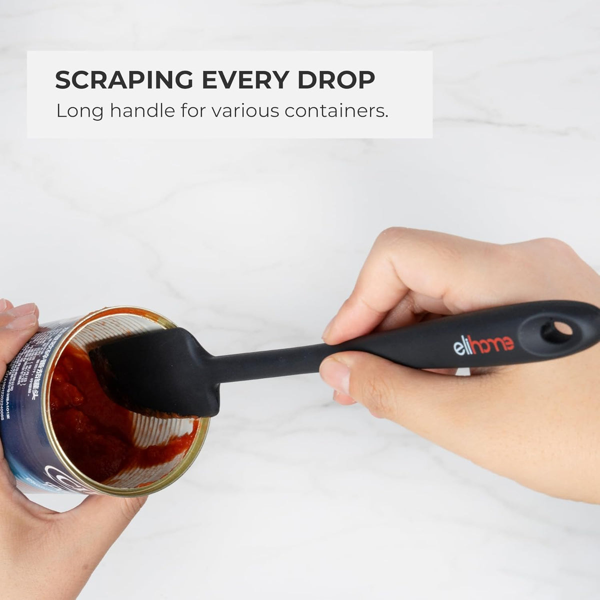 Elihome Mini Silicone Spoonula - Non-Stick Heat Resistant Silicone Scraper Spatula for Mixing