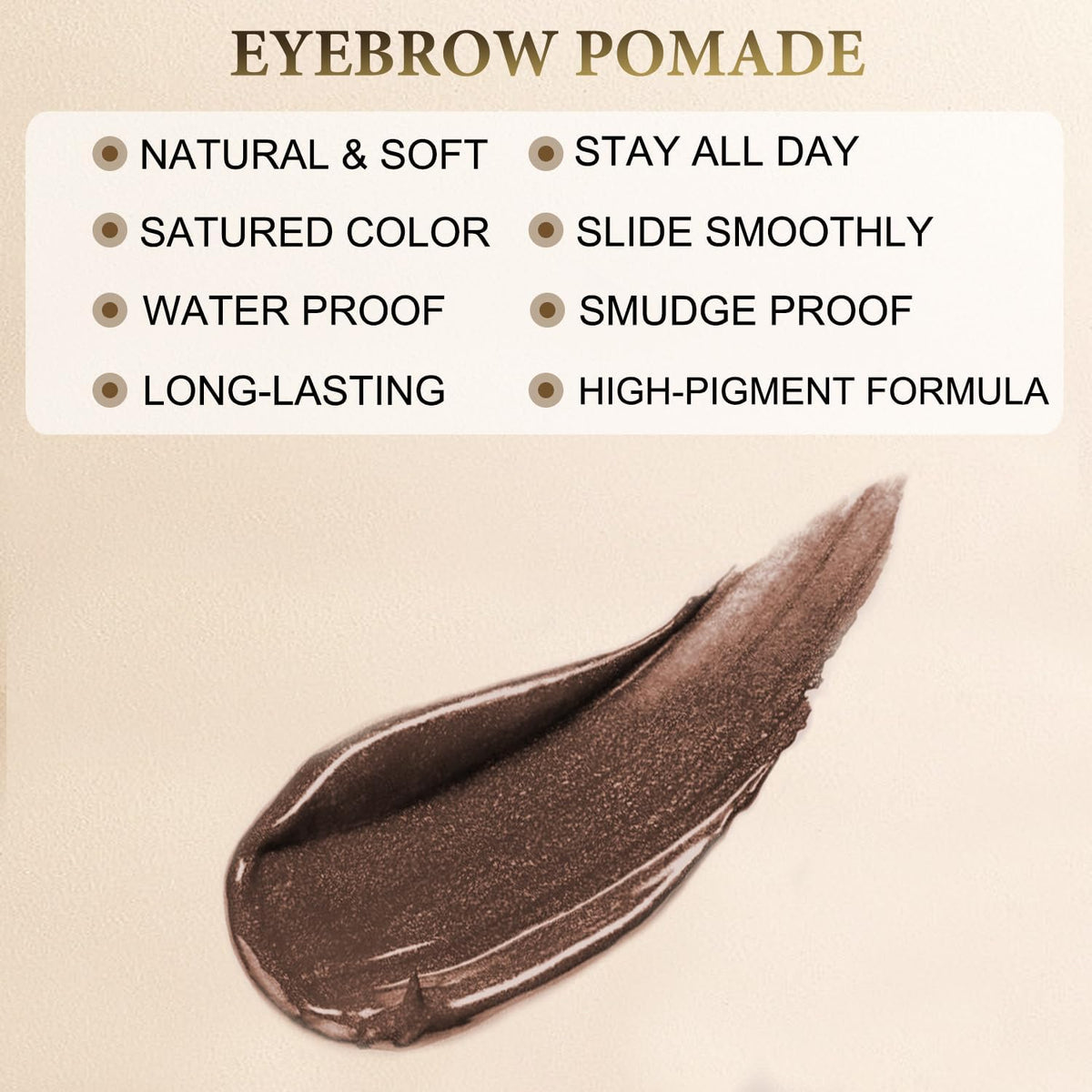 Eyebrow Pomade - Waterproof Brow Pomade for Long-lasting Results,Smudge Proof and Sweat Resistant