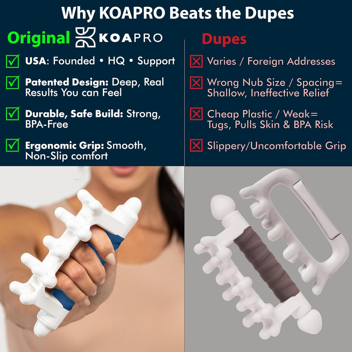 KOAPRO Facia Blaster Tool for Cellulite - Full Body Back and Neck Massager for Pain Relief, Deep