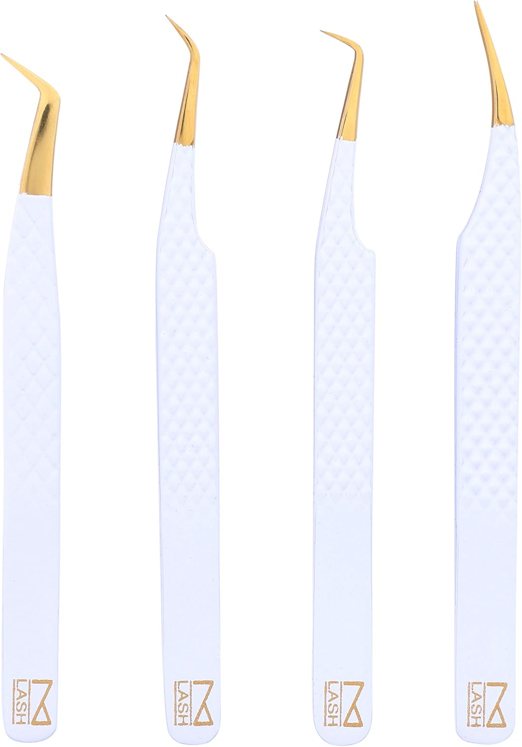 M LASH Eyelash Extension Tweezers (Set of 4) - Professional & Precision Lash Tweezers for Eyelash