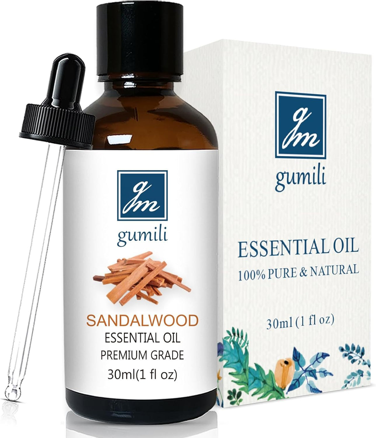 Sandalwood Essential Oil, Home Fragrance Oil Scent Oils for Perfume, Diffuser, Skin, Hair, Roll On