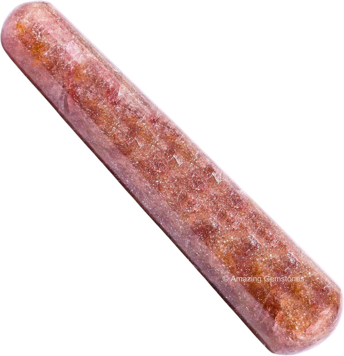 Amazing Gemstone Strawberry Quartz Crystal Wand Massage Stick - Pelvic Wand Gua Sha for Adults