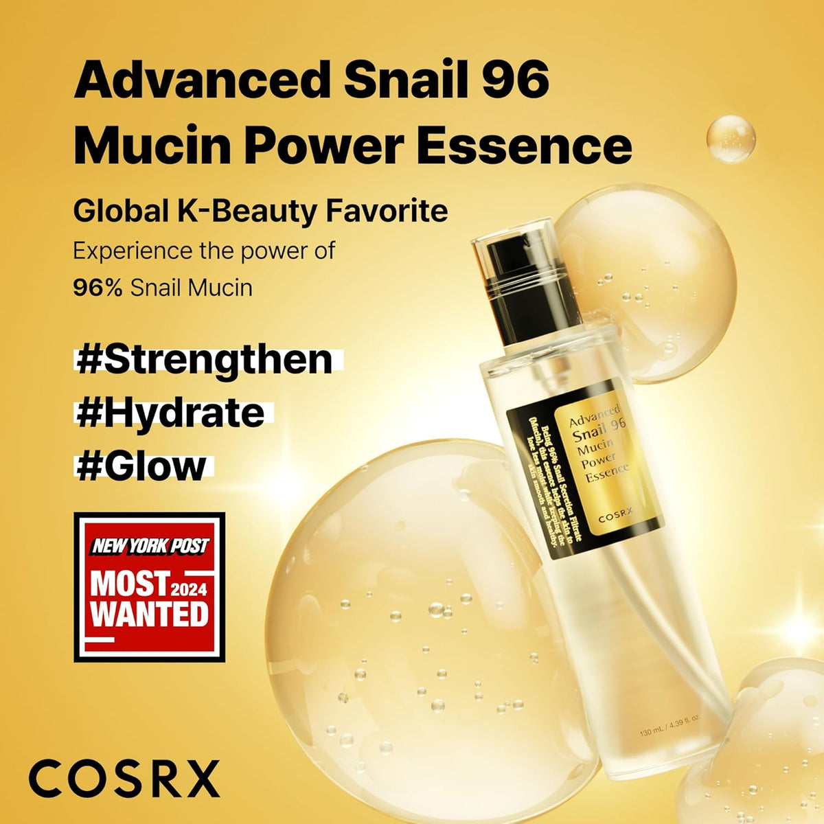 COSRX Snail Mucin Repairing Serum 100ml, Hydrating Serum for Face with Snail Secretion Filtrate for