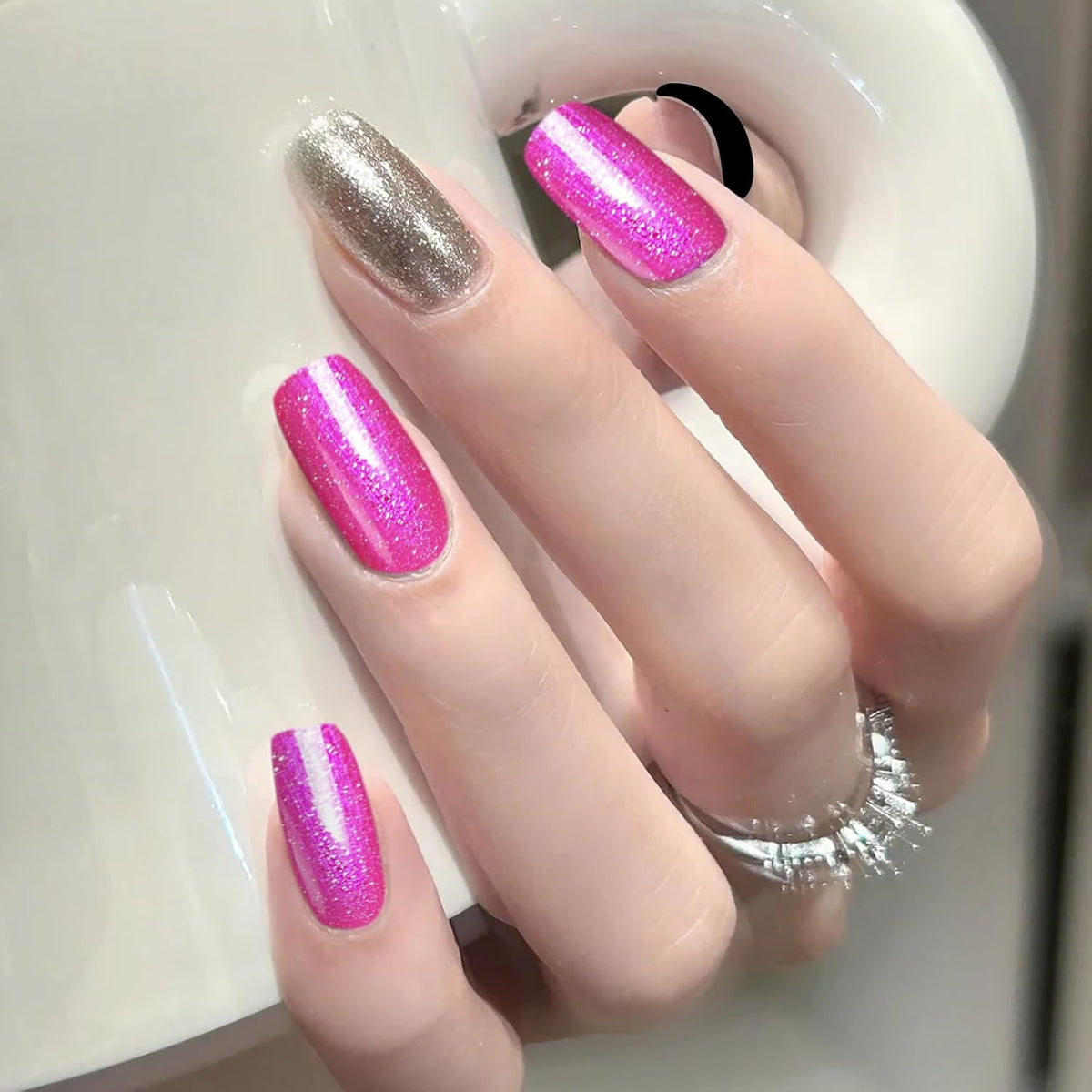 Major Dijit Quick Dry Nail Polish Pearl Magenta Pink Summer Nail Lacquer for Nail Art Regular Nail
