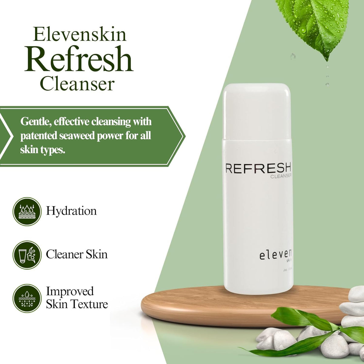 ELEVENSKIN Refresh Antioxidant Facial Cleanser – Gentle Gel Face Wash & Hydrating Cleanser – Daily