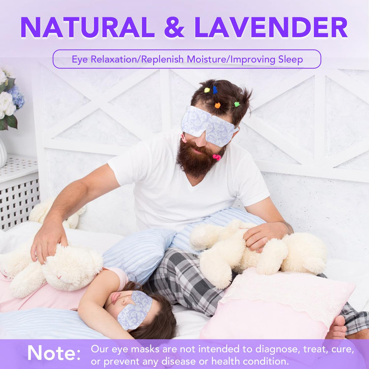 XPCARE 48 Pack Steam Eye Masks for Dry Eyes, Self Heated Steam Warm Eye Mask, Disposable Heated Eye
