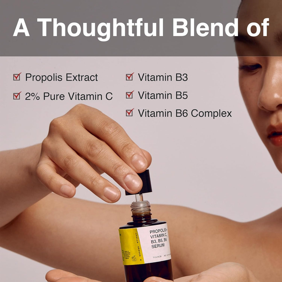 TOUN28 Propolis Vitamin C B3 B5 B6 Serum 1.01 fl.oz / 30ml | Nutrient Face Serum for Dry and Tired