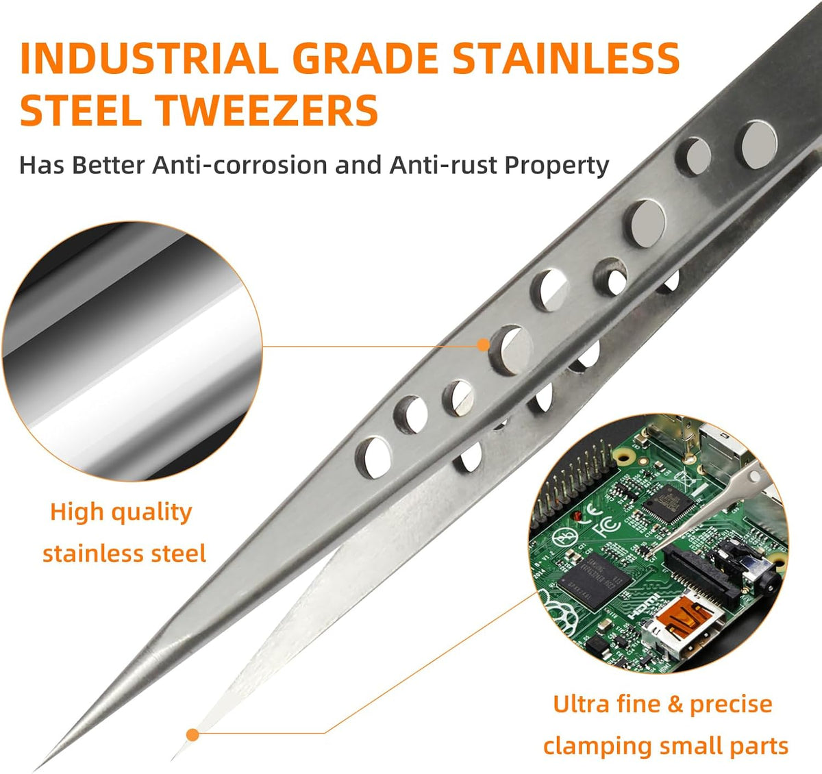 FEITA Precision Tweezer Set - Tweezers for Crafts, Jewelry, Lash Extensions, Electronics & Hobby