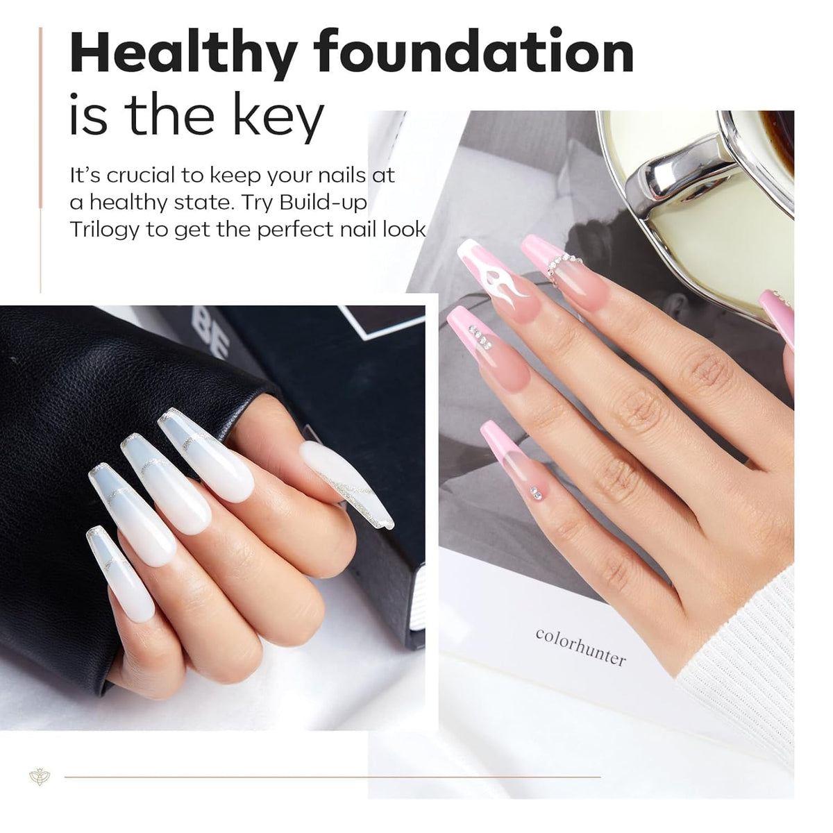 modelones 3 Pcs Top Coat Builder Nail Gel with Gel Base, No Wipe - Shine Finish and Long Lasting